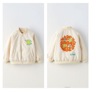 NWT Zara smileyworld patch bomber jacket